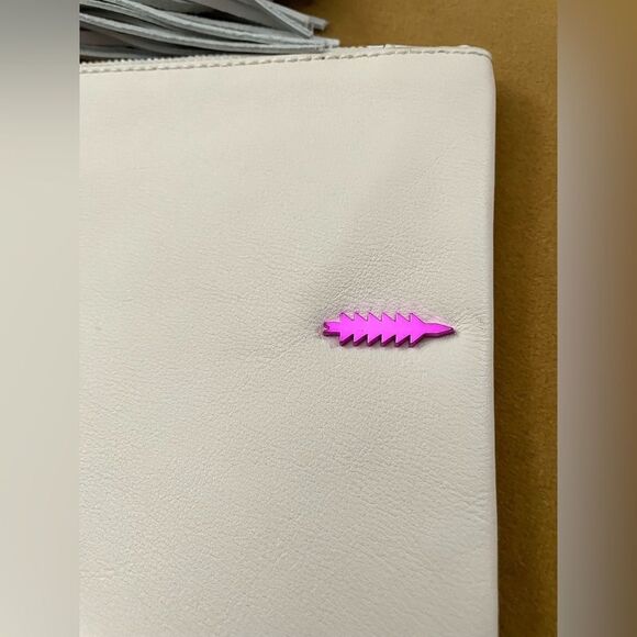 Thacker Nolita Leather Wristlet Cream & Pink - Picture 3 of 10